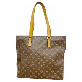 Louis Vuitton Monogram Cabas Mezzo Tote Bag Brown