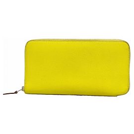 Hermès Hermes Azap Long Wallet in Lime Epsom Leather Golden