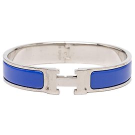 Pulsera GM Clic H de esmalte azul estrecho Hermès Azul Otro