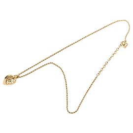 Collier Dior Gold avec pendentif cœur CD en strass plaqué or Doré