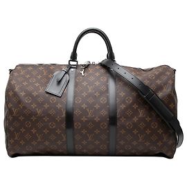 Louis Vuitton Brown Monogram Macassar Keepall Bandouliere 55 Brown
