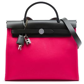Hermès Pink Toile Herbag Zip 31 Pink Other