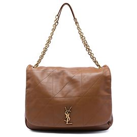 Bolsa de ombro Saint Laurent Jamie 4.3 em pele de cordeiro acolchoada marrom Large Marrom