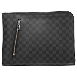 Louis Vuitton Black Damier Graphite Poche Documents Portfolio Black