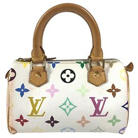 Bolsa Boston Mini Speedy Louis Vuitton Monogram Multicolor Branco