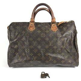 Louis Vuitton Monogram Speedy 35 Mini Boston Bag Marron