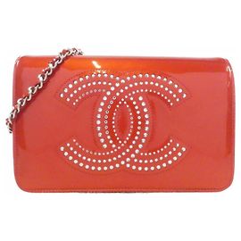 Chanel 48115 Red Chain Shoulder Wallet Rosso
