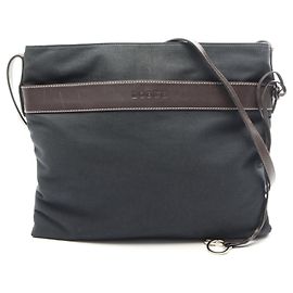 Bolsa de ombro em lona e couro Loewe Marrom Verde