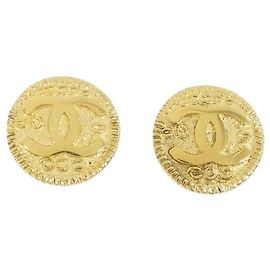 Chanel Gold Clip Earrings Golden