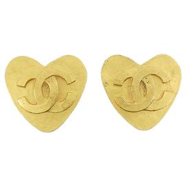Boucles d'oreilles à clip dorées Chanel Doré
