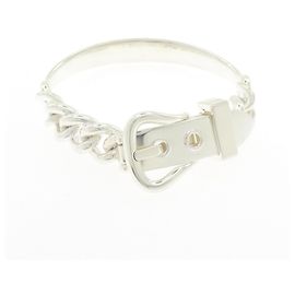 Bracciale rigido Hermès Boucles Sellier Inflexible GM Argento
