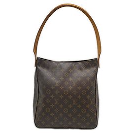 Bolsa Louis Vuitton Monogram Looping GM Marrom Bege Outro Monograma
