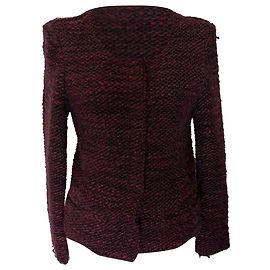 Shena Cardigan aus burgunderfarbener Wolle von Iro Rot Bordeaux