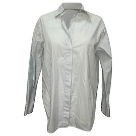 Camicia con bottoni Maje in cotone azzurro Blu Blu chiaro