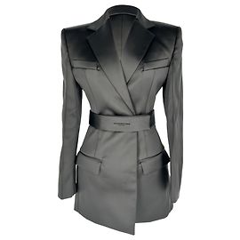 Alexander Wang Belted Blazer Dress in Black Polyester Black