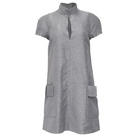Vestido mini de mezcla de seda metálica de Tom Ford en viscosa plateada Gris