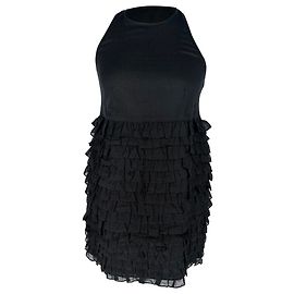Mini abito a balze Burberry London in cotone nero Nero