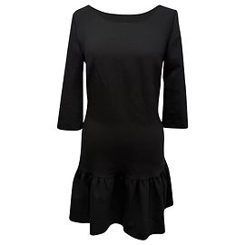 Ba&Sh Mini-Kleid mit tiefer Taille aus schwarzer Wolle Schwarz