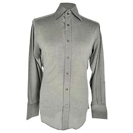 Gucci Button-Down Langarmhemd aus grauer Baumwolle Grau