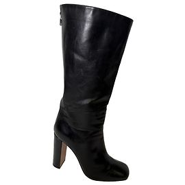 Céline Celine Tall Riding Boots in Black Leather Black