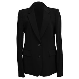 Stella Mc Cartney Einreihiger Blazer mit Taschen aus schwarzer Wolle Stella Mccartney Schwarz