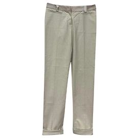 Stella Mc Cartney Pantalones Stella McCartney Weaved Waist Accent en algodón blanco Blanco