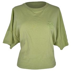 Camiseta corta oversize Anagram en algodón verde Loewe Verde