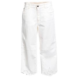 Stella Mc Cartney Vaqueros de algodón blanco con bordados de encaje Stella McCartney Blanco