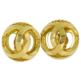 Chanel Vintage CC Round Cutout Clip-On Metal small D'oro