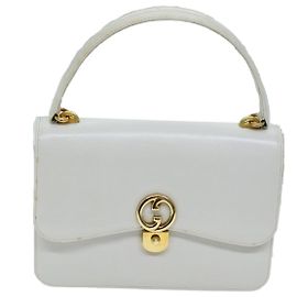 Gucci 1973 Flap Top Handle Leather Medium Branco
