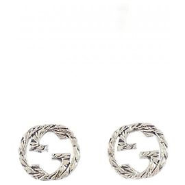 Pendientes de botón Gucci Interlocking G en plata Plata