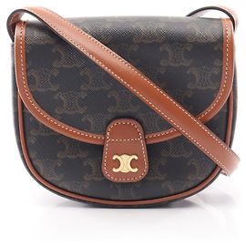 Céline Bolsa de ombro mini besace Triomphe Celine Marrom Preto