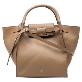 Céline Bolsa Celine Big Bag Small em couro bege Bege