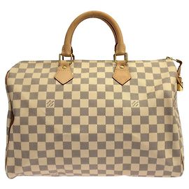 Borsa Boston Louis Vuitton Damier Azur Speedy 35cm Blu Altro