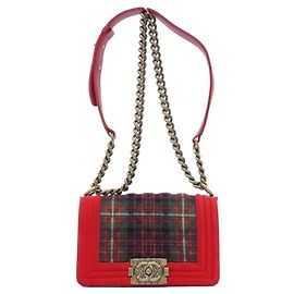 Borsa a tracolla Chanel Boy Line 67774 Rosso Verde