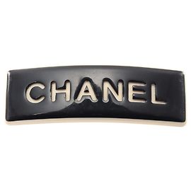 Barrette in plastica bianco e nero Chanel Nero Bianco