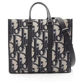 Sac cabas Christian Dior Dior Maxi Oblique East-West Noir Beige Bleu Marine