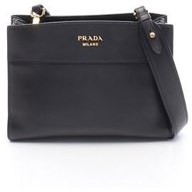 Prada Bibliotheque Shoulder Bag/Handbag Black Red