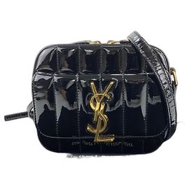 Bolsa de ombro Vicky Enamel Yves Saint Laurent Preto