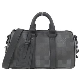 Louis Vuitton Damouflage Keepall Bandoulière 25cm Borsa Boston Nero