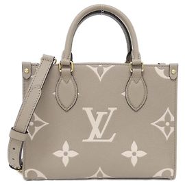 Bolsa Louis Vuitton Bicolor Monogram Empreinte OnTheGo PM Bege Cinza