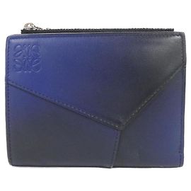 Cartera compacta Loewe Puzzle Edge Slim Azul Azul marino