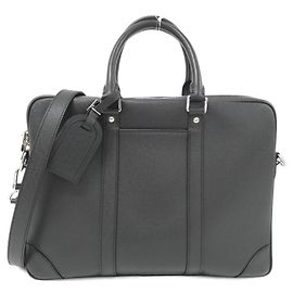 Louis Vuitton Taiga Porte Documents Voyage Handbag Black