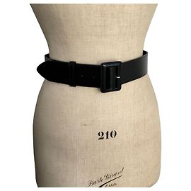 Christian Dior Breiter Ledergürtel Schwarz Schwarz