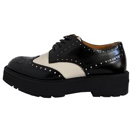 Dior Teddy-D Scarpe Oxford Pelle Bianco e Nero Nero Bianco Bianco sporco