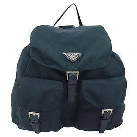 Prada Double Front Pocket Tessuto Medium Navy blue