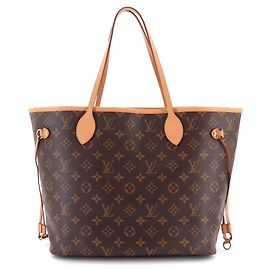 Bolsa Tote Louis Vuitton Neverfull MM Monogram Marrom Bege Monograma