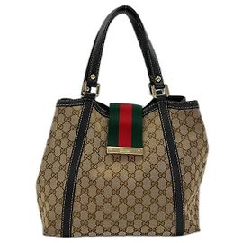 Gucci GG Canvas Brown Tote Bag Brown