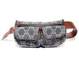 Céline Bolsa Cinto Celine Denim Macadam Triomphe Azul
