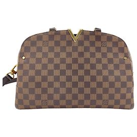 Sac bowling Louis Vuitton Damier Kensington Marron